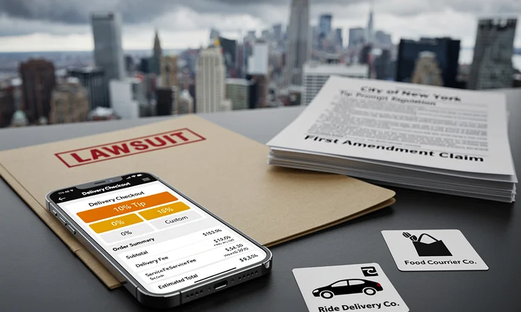 Tip Screen Tussle: Uber, DoorDash Battle NYC’s Gratuity Mandate in Court