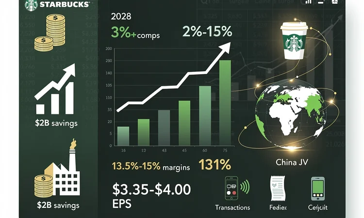 Starbucks’ Bold Bet: 3% Comps, 15% Margins by 2028 Amid Turnaround Surge